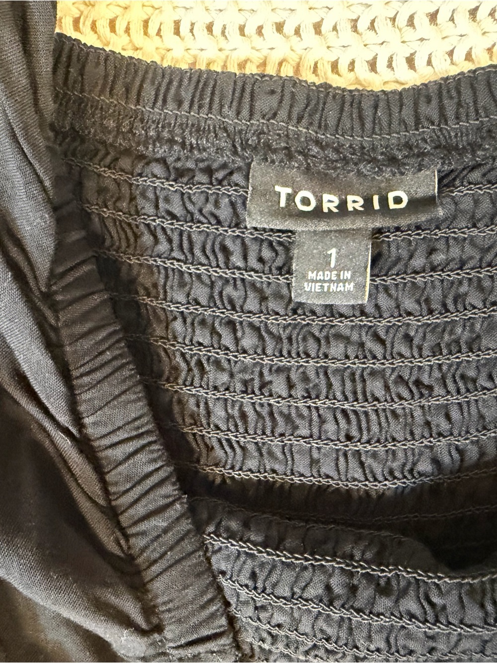torrid Black Smocked-Waist Puff-Sleeve Jumpsuit - Picture 2 of 2